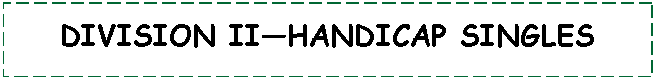 Text Box: DIVISION II�HANDICAP SINGLES