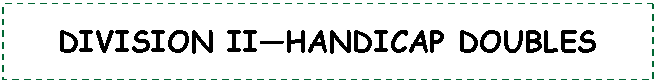 Text Box: DIVISION II�HANDICAP DOUBLES
