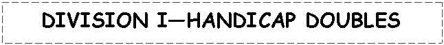 Text Box: DIVISION I�HANDICAP DOUBLES